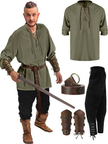 Men's Medieval Knight Halloween Costume Set