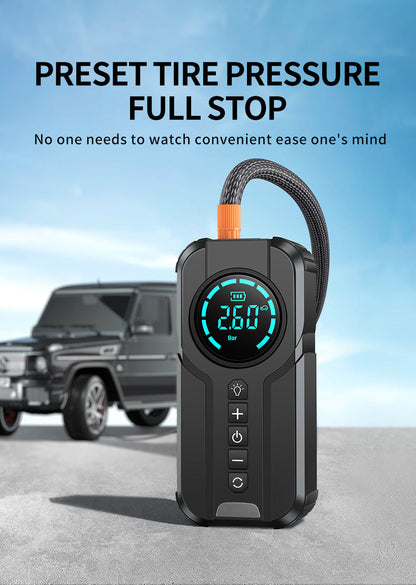 Compact Car Battery Booster with Air Pump & USB Charger