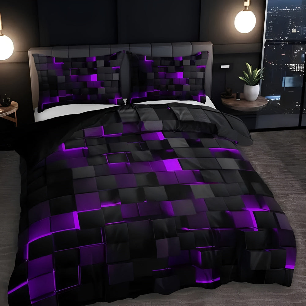 Vibrant Bed Quilt Set Colorful Geo Pattern & Long Lasting