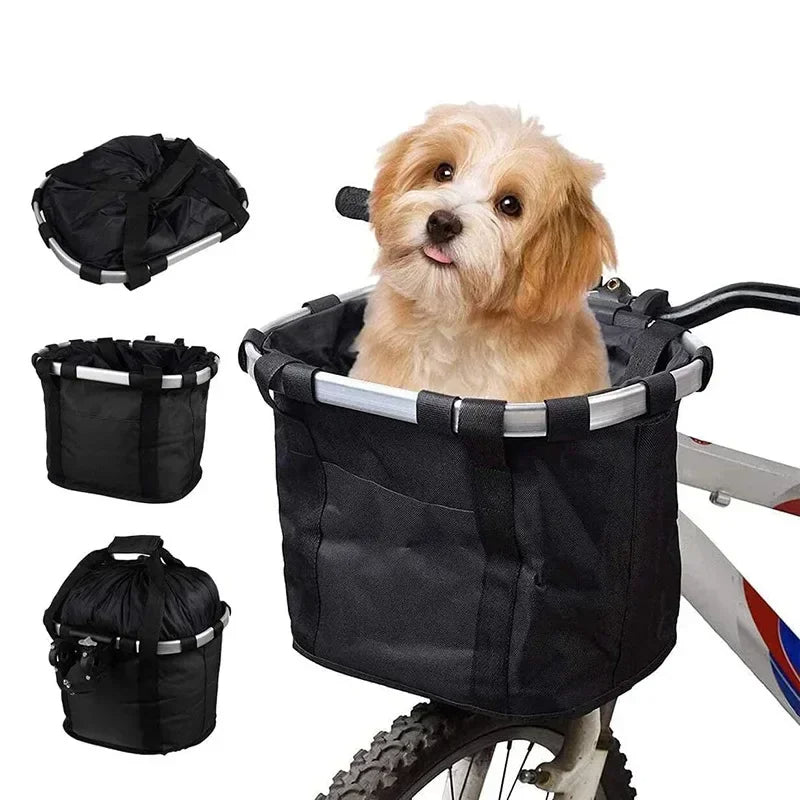 Collapsible Bike Front Basket for Dogs and Goods - Pexav