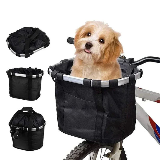 Collapsible Bike Front Basket for Dogs and Goods - Pexav