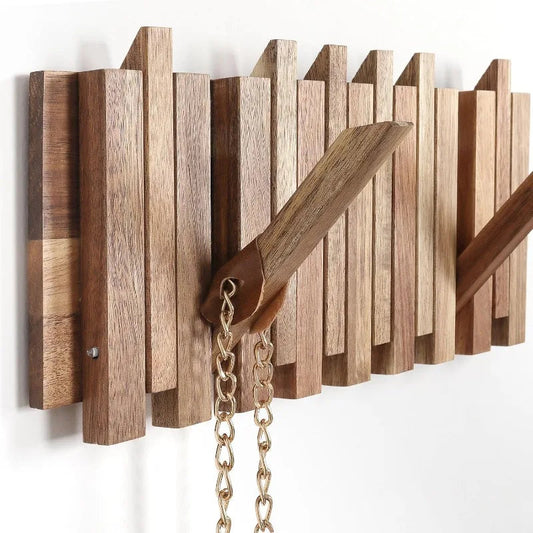 Traditional Mounted Coat Hook with 8 Hanging Hooks - Pexav