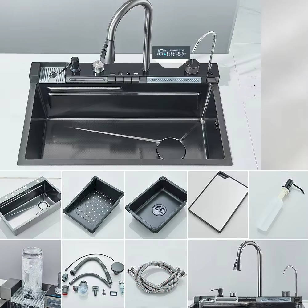 Modern Stainless Steel Kitchen Sink with Faucet