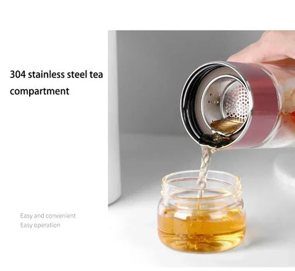 Premium Glass Tea Strainer Infuser Mug