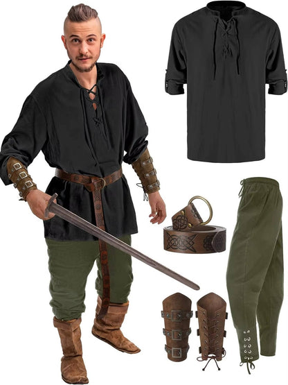 Men's Medieval Knight Halloween Costume Set