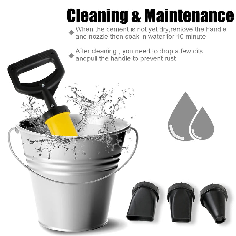 Practical Cement Grout Gun with 4 Tips for Sealing