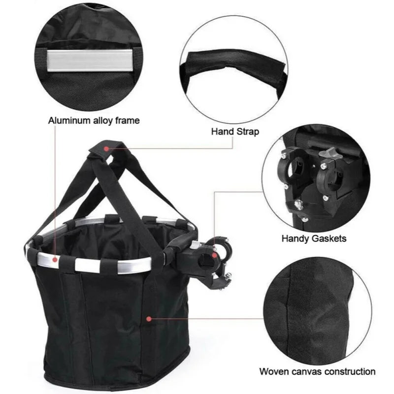 Collapsible Bike Front Basket for Dogs and Goods