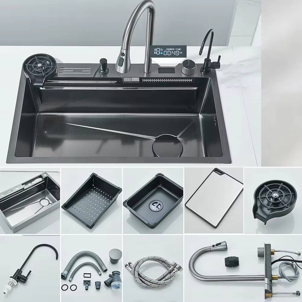 Modern Stainless Steel Kitchen Sink with Faucet