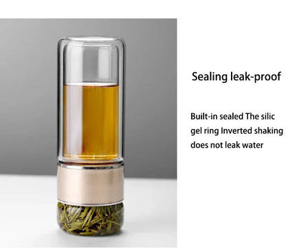 Premium Glass Tea Strainer Infuser Mug