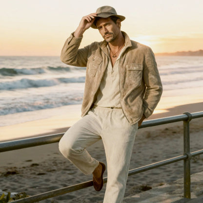 Rugged Textured Mens Jacket