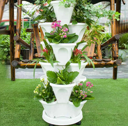 Tall Stackable Garden Flower Pots - Pexav