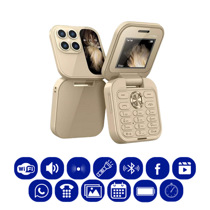 Slim Dual SIM Flip Phone Foldable Design