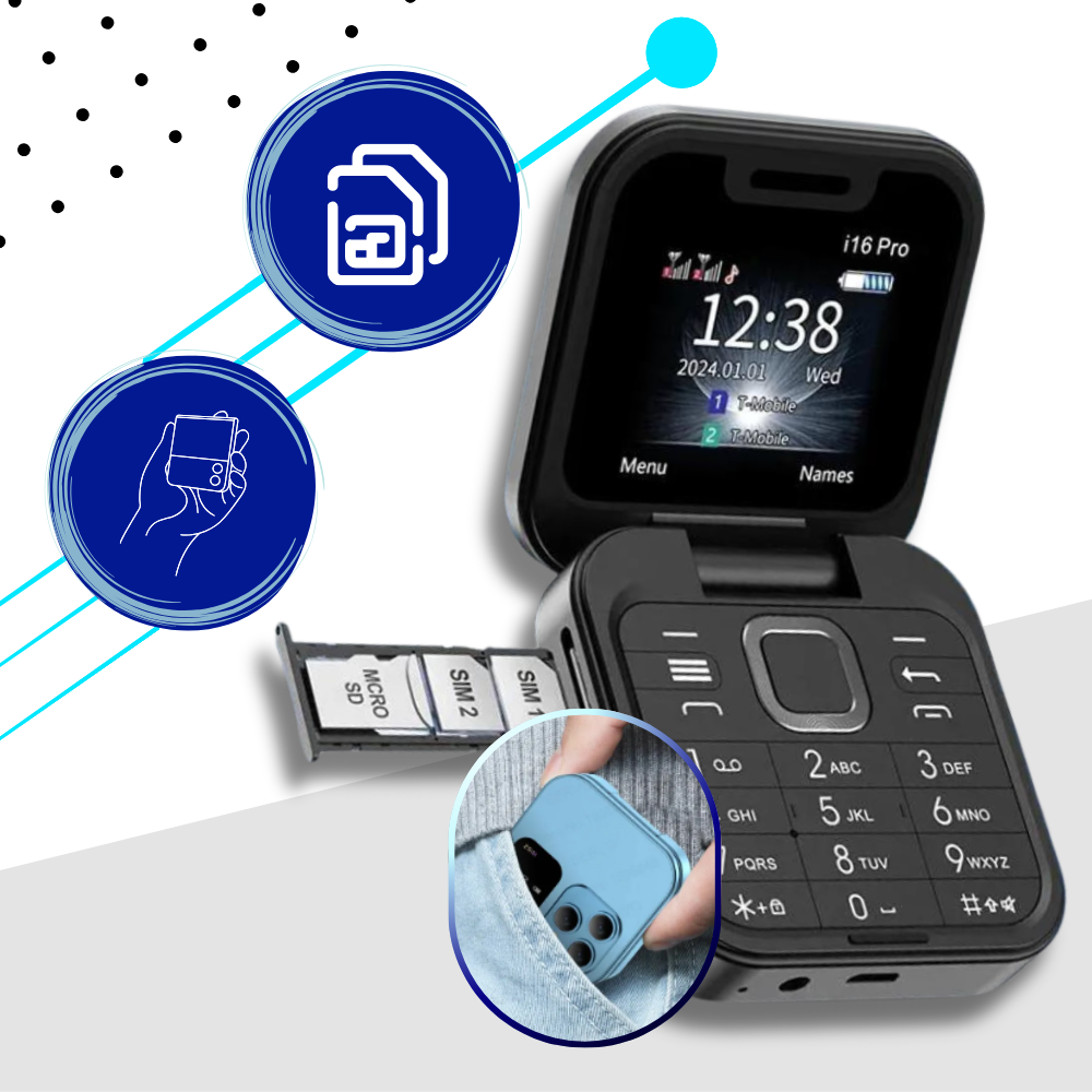 Slim Dual SIM Flip Phone Foldable Design
