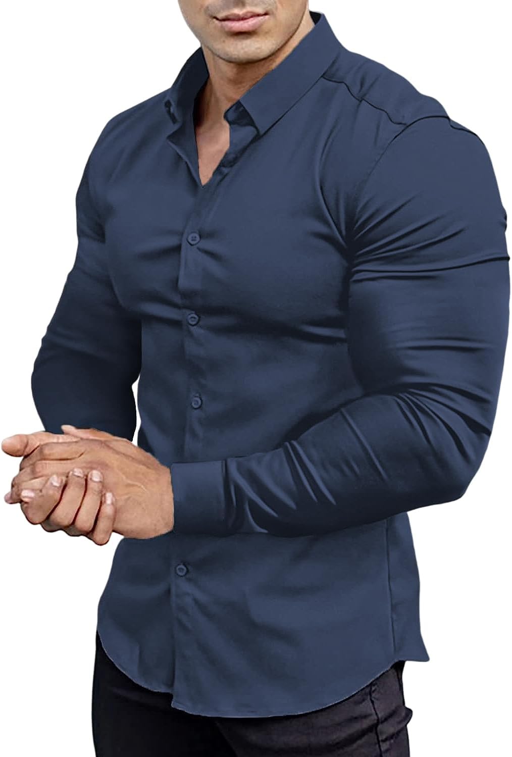 Men's Slim Fit Stretch Dress Shirt