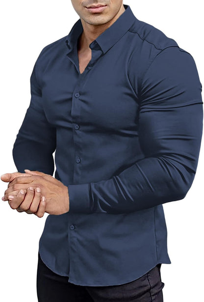 Men's Slim Fit Stretch Dress Shirt