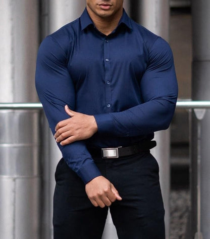 Men's Slim Fit Stretch Dress Shirt