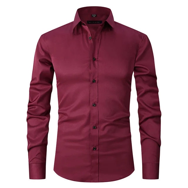 Slim Fit Men's Dress Shirt - Comfortable Office Wear