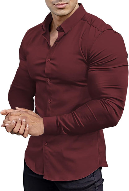 Men's Slim Fit Stretch Dress Shirt