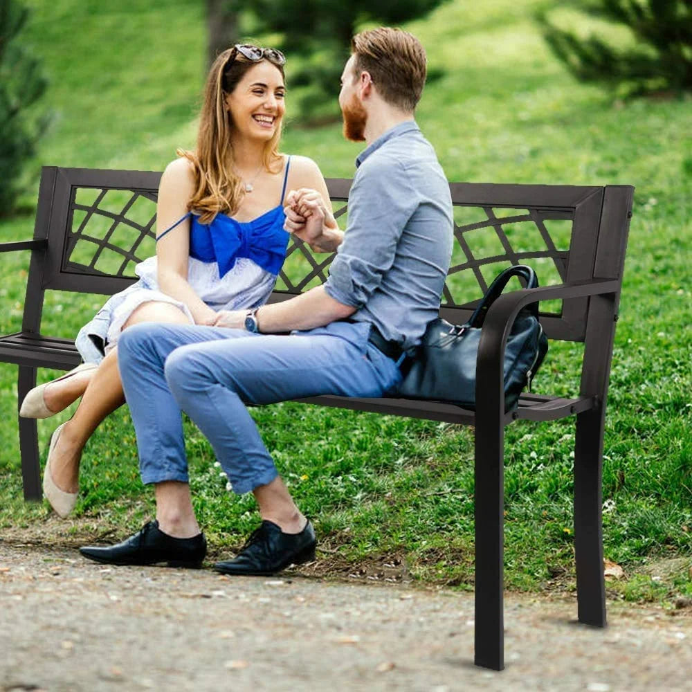 Comfortable Outdoor Bench With Arms For Patio Porch