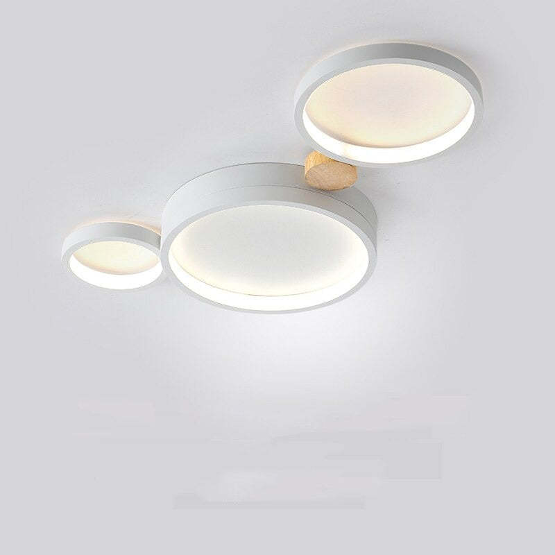 Soft Rounded Ceiling Lamp for Bedroom in White Finish