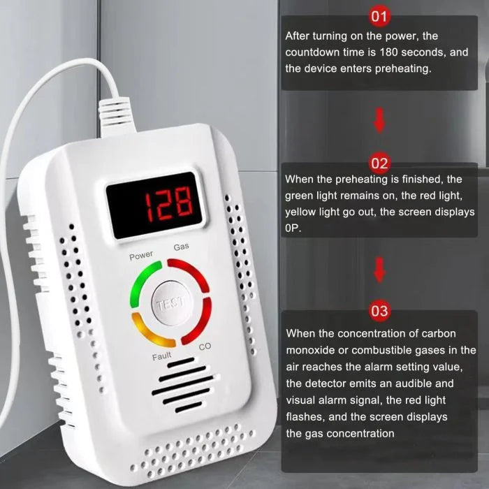 Accurate Home CO Detector with Digital LED Display