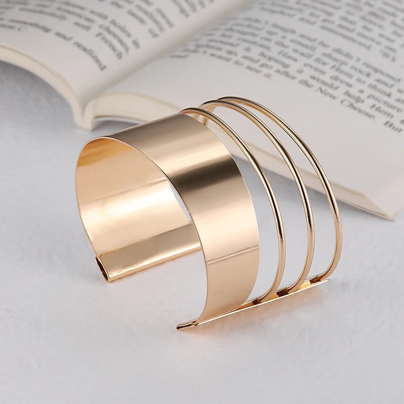Edgy Punk Cuff Bracelet | Rebel Bangle Stainless Steel-Yvonne-Nora Luxe