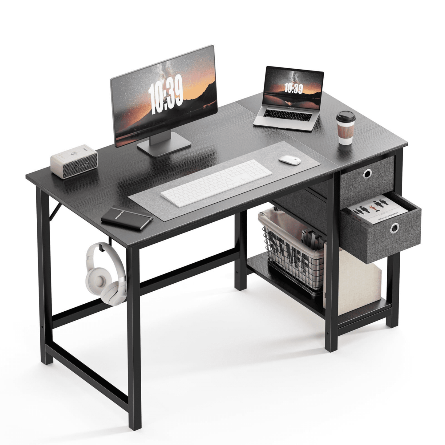 Compact Home Office Desk With Storage - Pexav