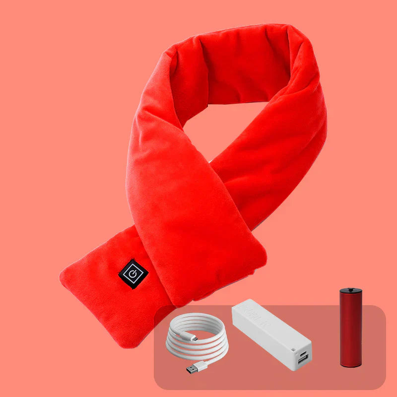 Electric Heated Scarf - Elina-Red-Nora Luxe