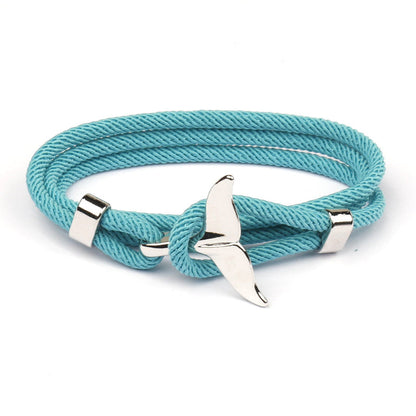 Elegant Anchor Bracelet | Nautical Charm | Adjustable Fit-Fishtail - Black-Nora Luxe