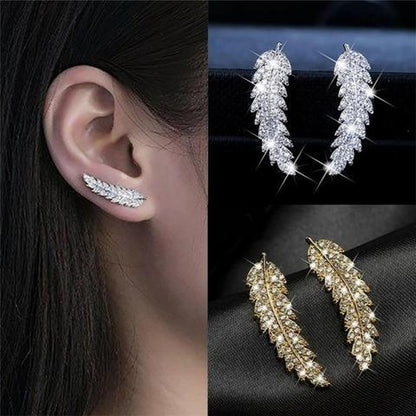 Elegant Angel Wing Earrings | Sterling Silver Dangle Jewellery-Gold-Nora Luxe