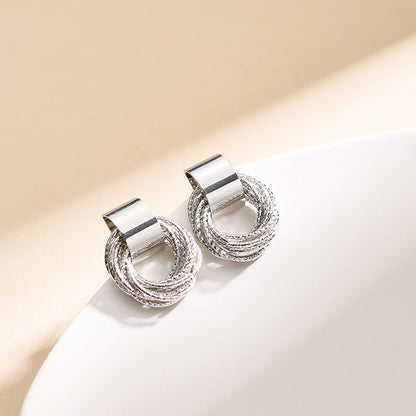 Elegant Circle Stud Earrings | Simple and Stylish-Gold-Nora Luxe