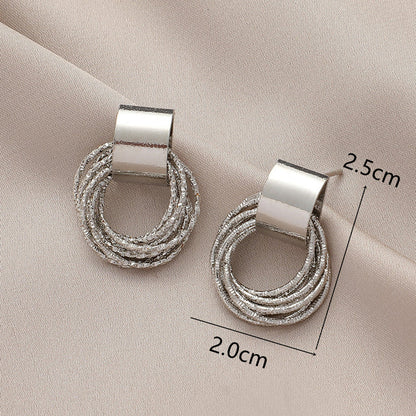 Elegant Circle Stud Earrings | Simple and Stylish-Silver-Nora Luxe