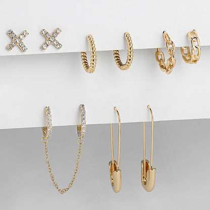 Elegant Dangle Earrings | Chic and Versatile Design-Chain crystal gold-Nora Luxe