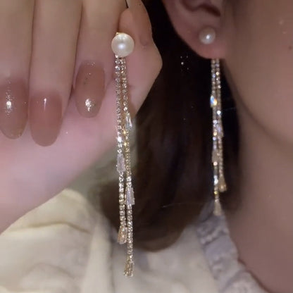 Elegant Dangle Earrings | Rhinestone Sparkle-Beaded crystal-Nora Luxe