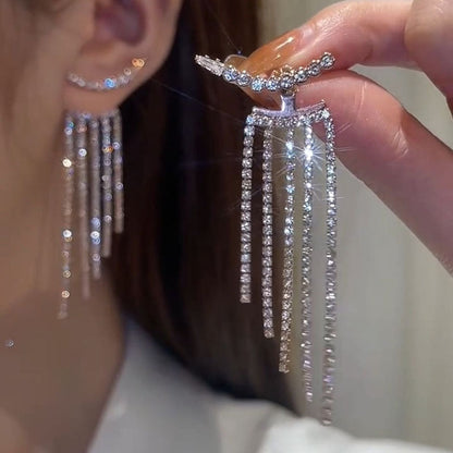 Sparkling Drop Earrings with Crystals - Pexav