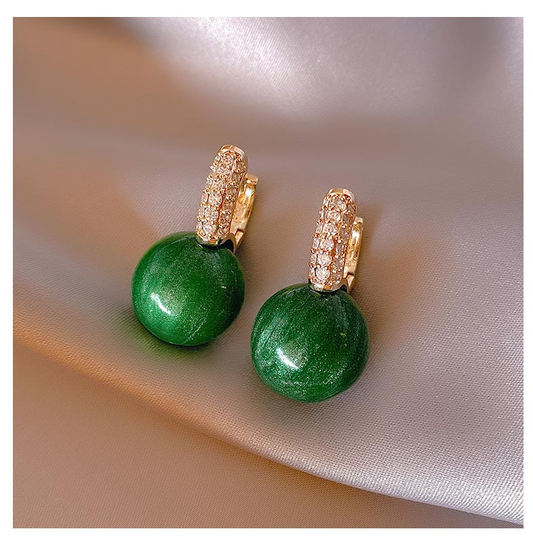 Beautiful Green Pearl Drop Earrings - Pexav