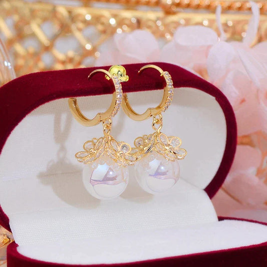 Classic White Pearl Drop Earrings - Pexav