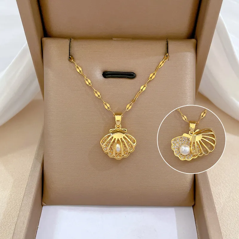 Beautiful White Pearl Chain Necklace - Pexav