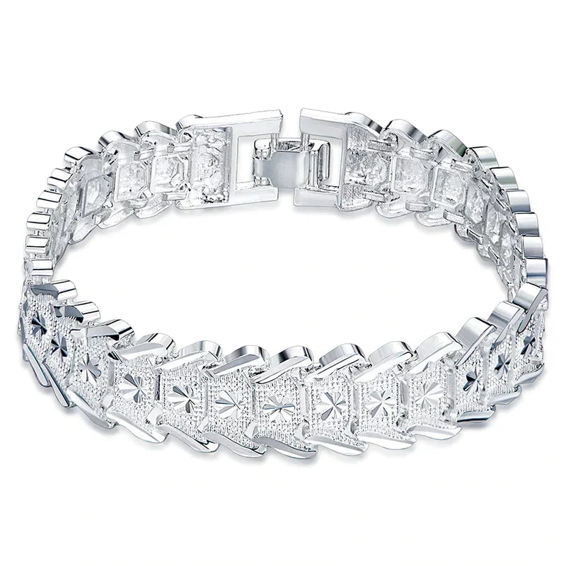 Sparkling Silver Bracelet with Crystals - Pexav