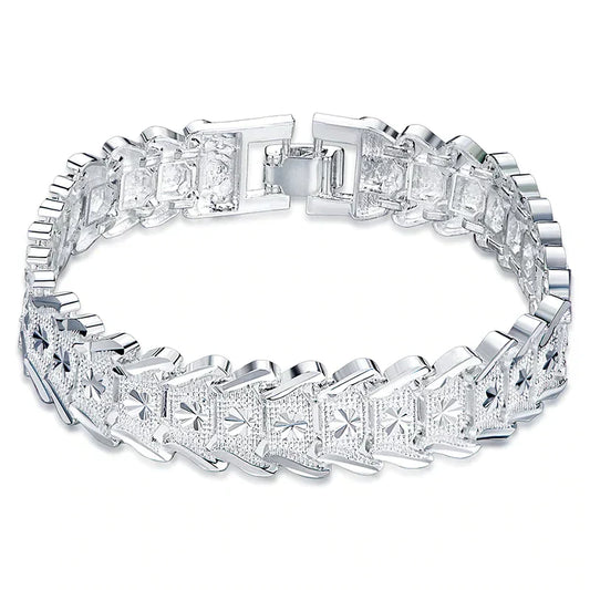 Sparkling Silver Bracelet with Crystals - Pexav