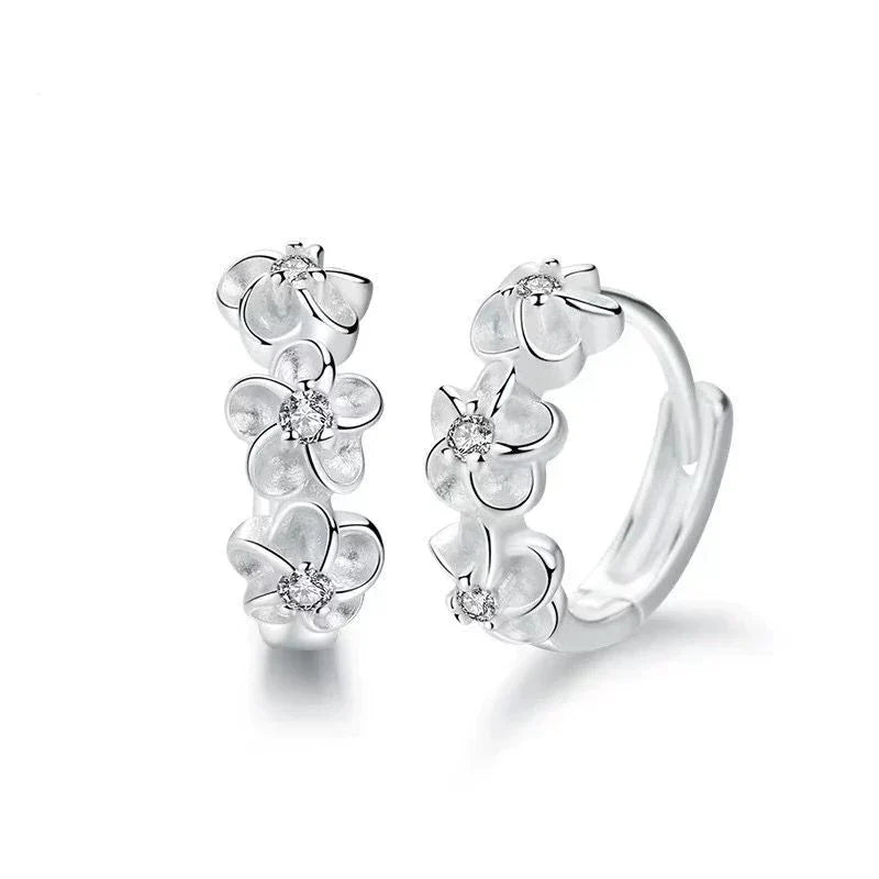 Elegant Silver Earrings with Floral Design-Nora Luxe