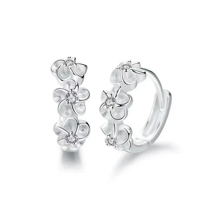 Elegant Silver Earrings with Floral Design-Nora Luxe