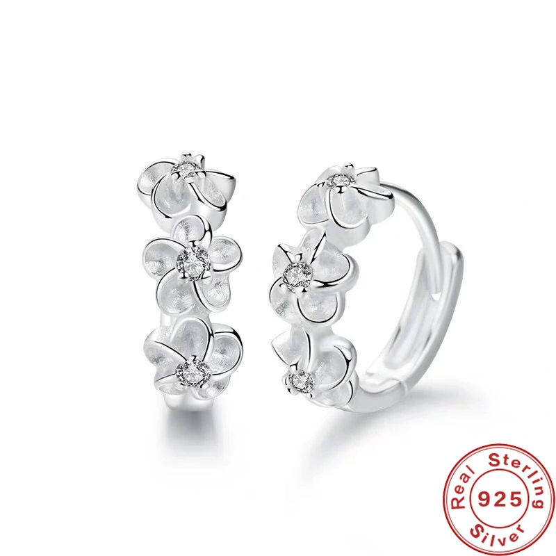Beautiful Sterling Silver Flower Earrings - Pexav