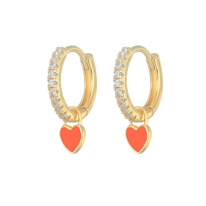 Elegant Silver Hoop Earrings - Women's Fashion Jewellery-Golden Orange-Nora Luxe
