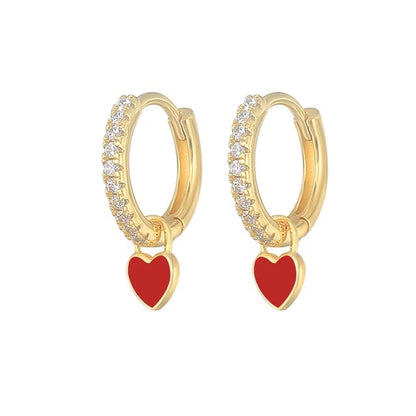Elegant Silver Hoop Earrings - Women's Fashion Jewellery-Golden Red-Nora Luxe