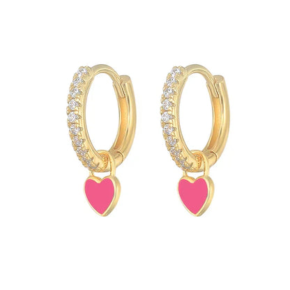 Elegant Silver Hoop Earrings - Women's Fashion Jewellery-Golden Rose Red-Nora Luxe