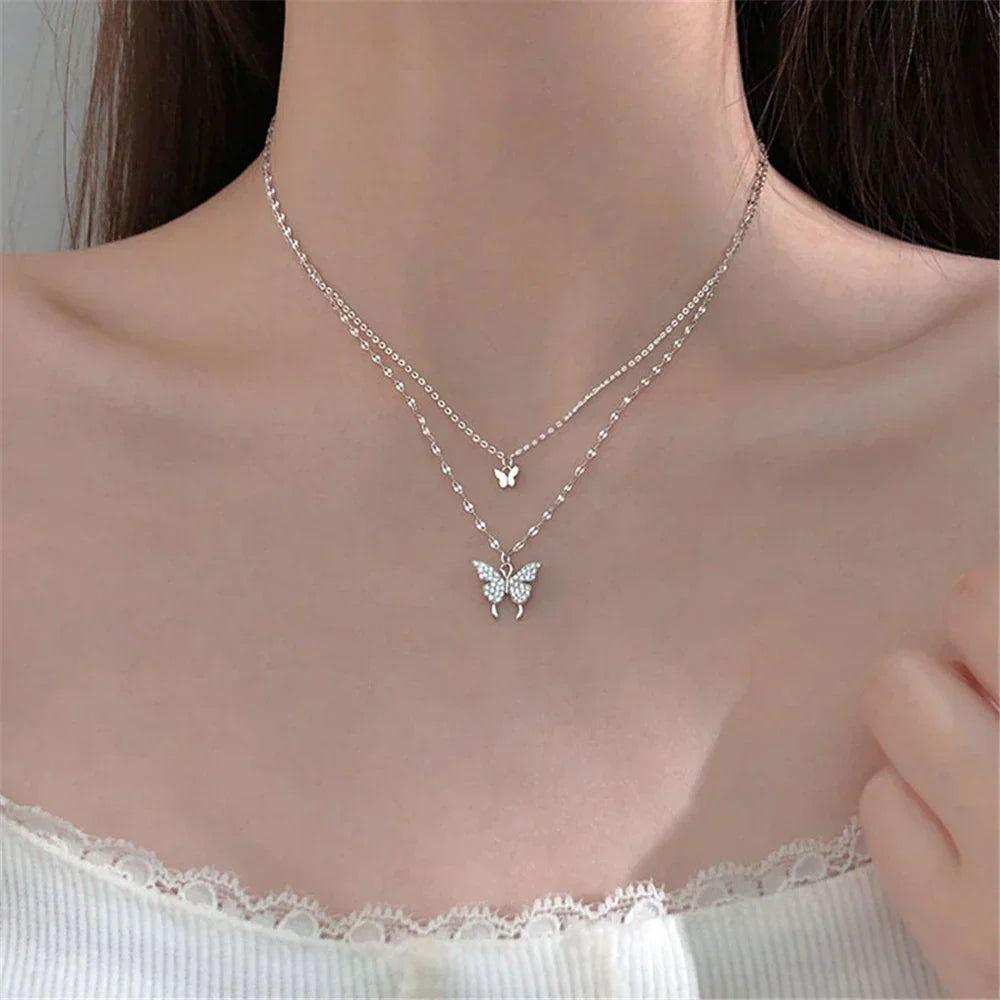 Beautiful Shine Butterfly Necklace Set - Pexav