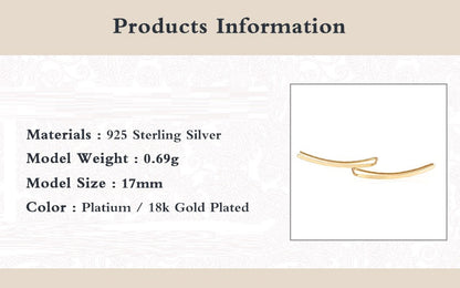 Elegant Sterling Silver Ear Cuff for Women | Smooth Long Line Design-Gold-Nora Luxe