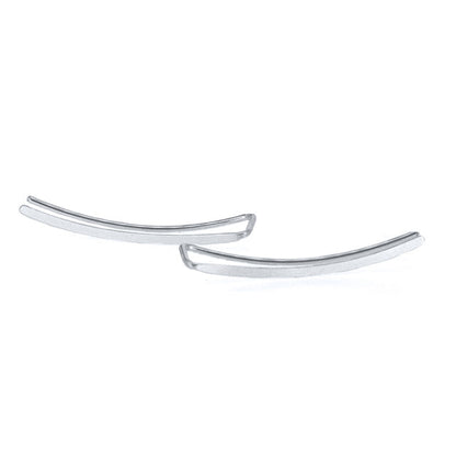 Elegant Sterling Silver Ear Cuff for Women | Smooth Long Line Design-Silver-Nora Luxe