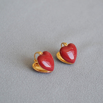 Elegant White Teardrop Earrings | Love-Inspired Dangle Design-Heart Cream-Nora Luxe